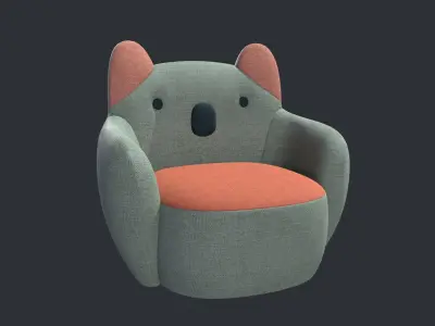 FREE Cute Little Armchair for Kid - KC002 Free 3D model