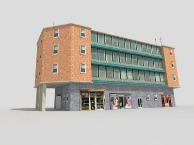 City Office Building Low-poly 3D model