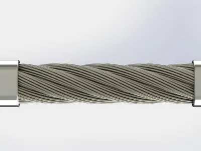 Steel rope sample GOST 7668 3D model