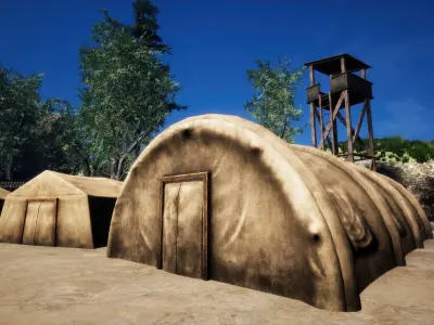 MILITARY TRAINING CAMP KIT by mkaplunow Low-poly 3D model