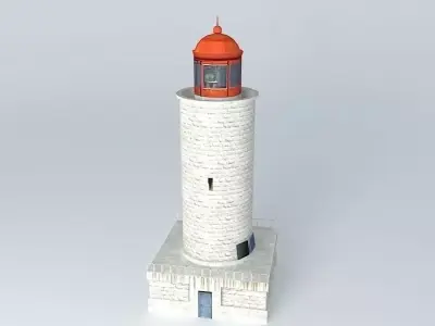 Small Stone Lighthouse Free low-poly 3D model