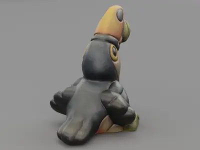 Ceramic Toucan parrot Low-poly 3D model