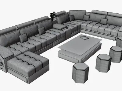 Modern living room sofa  Free 3D model
