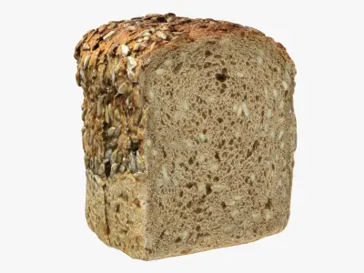 Sliced Sunflower Seed Bread 3D model