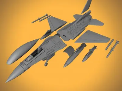 F-16 FIGHTING FALCON SCALE 1-48 FULL ARMAMENT 3D print model