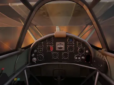 Biplane Avia B-534 with interiors Low-poly 3D model