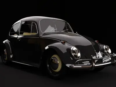 Lowered VW Kafer Free 3D model