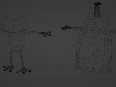 cartoon frog Low-poly 3D model