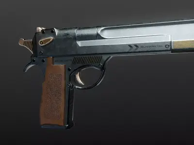 Gun PBR Low Poly handgun Low-poly 3D model
