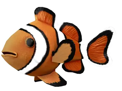 Clown Fish Game Ready Model with Animations Low-poly 3D model