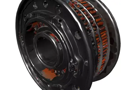 Detailed ElectroMechanical Engine Component Low-poly 3D model