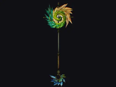 Magical Staff Parrot Phoenix Bird Wizard Wand Stick Item Scepter Low-poly 3D model