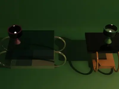 Modern-and-simplistic-table-and-shelf-set-with-mugs-lamps Free low-poly 3D model