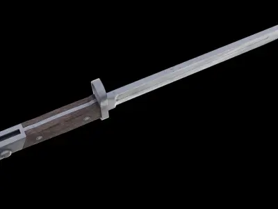 German bayonet Seitengewehr  S71 84 Low-poly 3D model