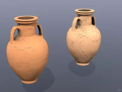 Dressel-28 type Amphora Low-poly 3D model