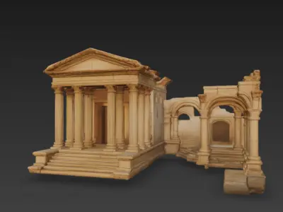 ancient roman temple 3D model