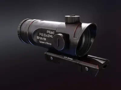 Pilad Brevis Prismatic Scope Low-poly 3D model