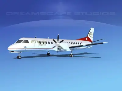 SAAB 2000 Etihad 3D model