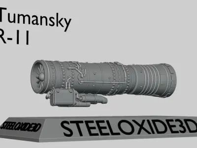 Miniature  Russian Tumansky R-11 jet engine for 3D printing 3D print model