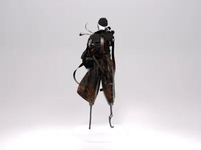 Kimono Woman Low-poly 3D model