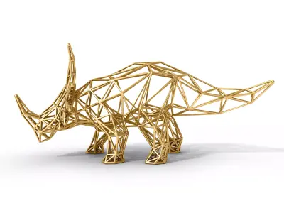 Styracosaurus Structural Frame  Low-poly 3D model