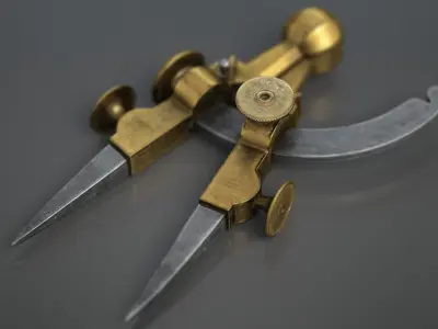Vintage Dividers Drafting Compass 3D model