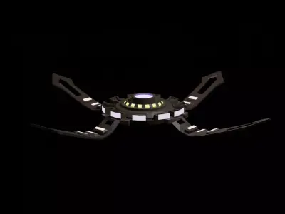 SCIFI alien spaceship Low-poly 3D model