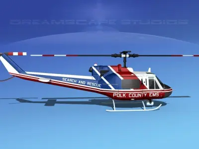 Bell 204 Polk County EMS 3D model