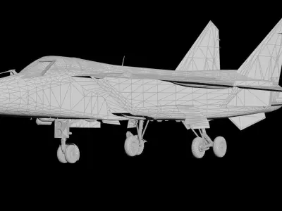 Russian MiG 31 Foxhound interceptor fighter jet 3D model