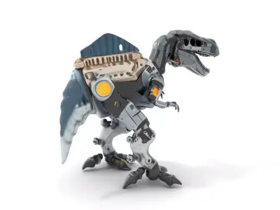 RoboDino Model Pack with Articulated Joints Low-poly 3D model