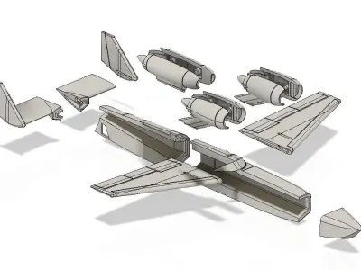 Convair Submarine Aircraft 3D print model