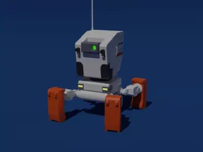 K-A1000 Tiny MechBot -low poly Low-poly 3D model