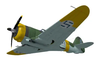 Curtiss Wright P36 Hawk75 A4 3D model