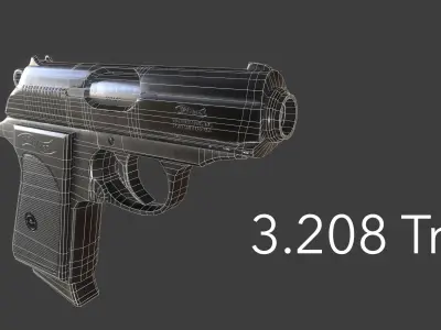 Walther PPK S 380 Low-poly 3D model