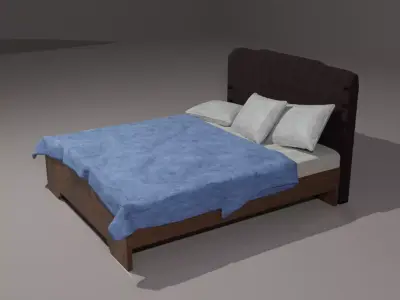Bed with Pillow Free 3D model
