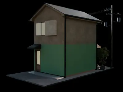 Japan Coffee Shop Store Front 3D model