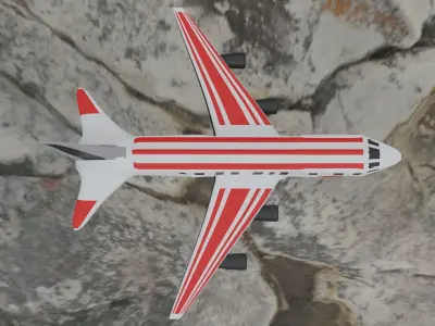 Aeroplane airplane in sky Free low-poly 3D model