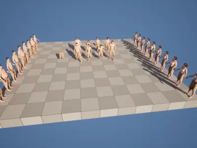 Shorts 93 - All MH Bodies and UE5 Skeletons - Rigged Low-poly 3D model