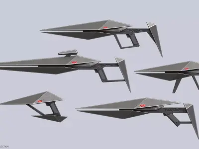 Minimalist scifi gun collection 3D Model Pack