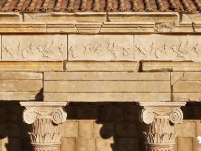 Roman Temple Ruins Low-poly 3D model