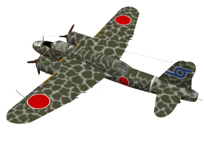 Ki49 Type 100 heavy bomber Donryu 3D model