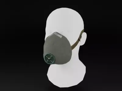 Respirator U-2K-R2 Low-poly 3D model