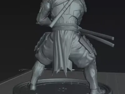 Samurai Cyber Shogun Ronin 75mm STL Sci-Fi Miniature 3D print model