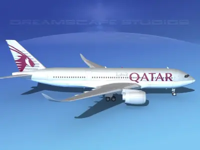 Airbus A350-800 Qatar 3D model