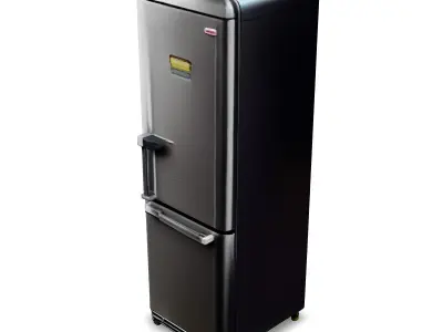 Tall Refrigerator 3D Model Sleek Stylized Kitchen Appliance Low-poly 3D model