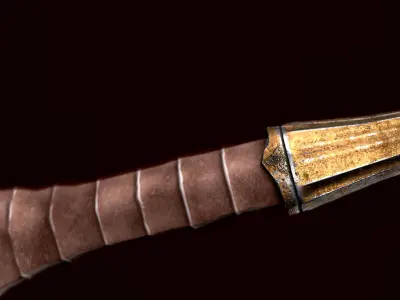 Long sword Low-poly 3D model