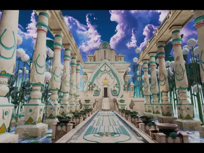 Stylized Ancient Temple Low-poly 3D model