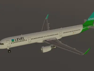 LEVEL airbus a321-211 low poly  Low-poly 3D model