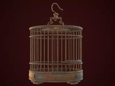 Chinese Birdcage with Gemstone 3D model