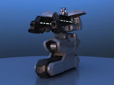 Track Drive Inline Skate Battle Robot 3D model